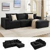 Modular Sectional Sofa, Corduroy L-Shaped Sofa with Deep Seat & Throw Pillows, Comfy Cloud 3-Seater Couch with Chaise, Memory Foam Couch - 2 of 4