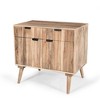Stylish 2-Drawer 2-Door Mango Wood Cabinet in Natural Finish, Smart Storage for Living Room, Bedroom, or Entryway - 4 of 4
