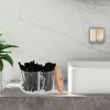Unique Bargains Acrylic Cotton Swab Holder Bathroom Transparent Wood-Tone 1 Pc - 2 of 4