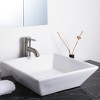 Aquaterior 16"x16"x4" Square Porcelain Ceramic Vessel Sink w/ Pop Up Drain Bathroom Vessel Basin - 2 of 4
