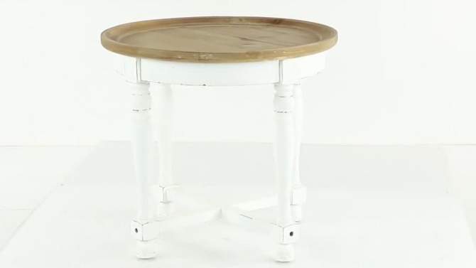 Country Cottage Wood Accent Table White - Olivia &#38; May, 2 of 6, play video