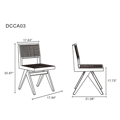Hamlet Black & Natural Cane A-Frame Side Chair
