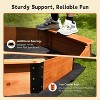 FUNTOK Large Octagon Wooden Sandbox with Cover - 4 Seats Outdoor Play Set for Kids - 3 of 4