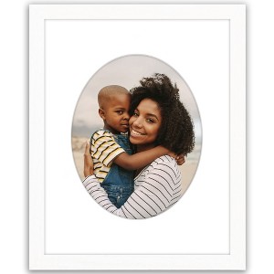 Americanflat Picture Frame with Oval Mat Insert and Shatter-Resistant Glass - Signature Collection - Photo Frame for Wall Display - 1 of 4