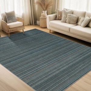 Modern Washable Area Rug for Living Room, Soft Floor Rug with Non Slip Backing, Low Pile Stain Resistant Bedside Carpet for Dorm - 1 of 4