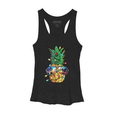 Women's Design By Humans Pineapple Christmas Tree Lights Xmas Men Gifts Sunglasses T-Shir By NekoShop Racerback Tank Top