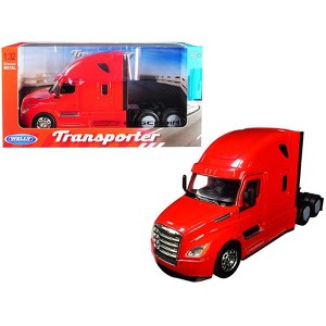 Freightliner Cascadia Truck Red "Transporter" 1/32 Diecast Model by Welly - 1 of 3