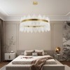 YIYIBYUS 31.5In Modern LED Crystal Chandelier, 3 Light Color Changed Light Fixture - 2 of 4