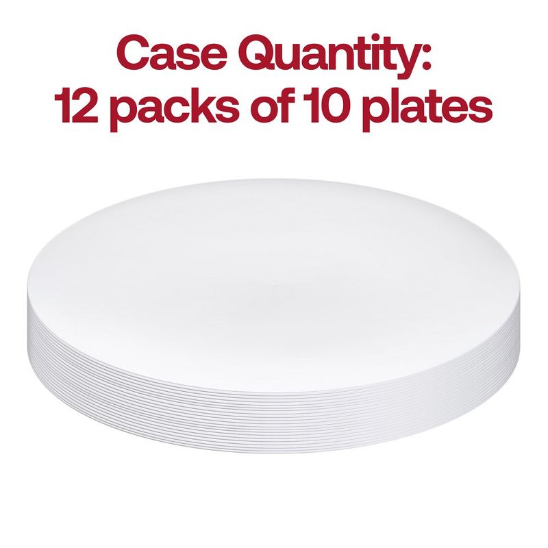 Smarty Had A Party 10.25" Solid White Organic Round Disposable Plastic Dinner Plates (120 Plates), 3 of 7