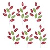 Glittered Fabric Holly Spray (Set of 6) - 3 of 3