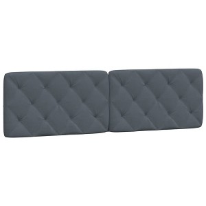 vidaXL Velvet Headboard Cushion - 72" Dark Gray Upholstered Pillow for Bedroom Comfort, Wall-Hanging or Headboard-Compatible Design - 1 of 4