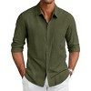 COOFANDY Men's Long Sleeve Button Down Shirts Casual Cotton Linen Shirts Summer Beach Shirt with Pocket - 4 of 4