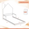 Costway Twin Size Floor Bed for Kids with Chimney Headboard & Handrail Gray/White/Natural - 2 of 4