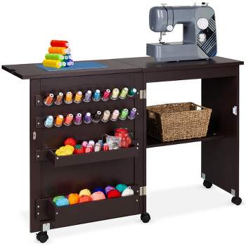 Costway 47'' x 16'' Foldable Crafting Storage Cabinet with Sewing Machine  Platform and Wheels & Reviews