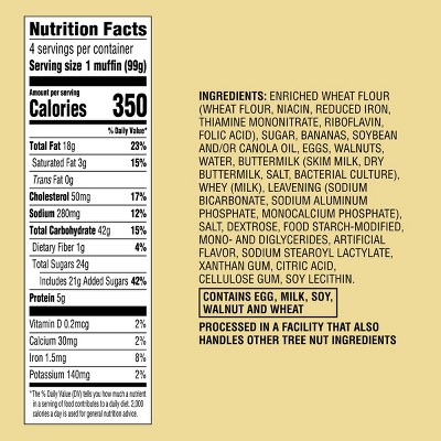 Banana Nut Muffins - 14oz/4ct - Favorite Day™