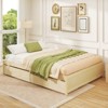 Costway Full/Queen Size Wooden Platform Bed with 2 Rolling Storage Drawers Wood Slat Support Natural/White - 4 of 4