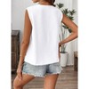 Women Vest Sleeveless Tie Front V Neck Tank Top Solid Causal Lace Up Vest Top - 2 of 2
