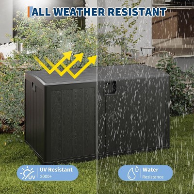 All-weather resistant features of the storage box