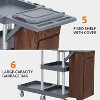 Commercial Traditional Janitorial 3-Shelf Cleaning Cart on Wheels with Cover and Vinyl Bag,Custodial Cart,Housekeeping Carts for Hotels,Stores,Schools - 4 of 4