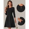 INSPIRE CHIC Women's Crew Neck 3/4 Sleeve Pleated Neck A-Line Above Knee Dress - 2 of 4
