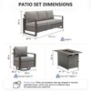 4 Pieces Patio Furniture Set with 41" Propane Fire Pit Table, Deep Seating Wicker Sofa Couch with Swivel Glider Chairs Set Patio Conversation Set - 4 of 4