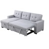 TiramisuBest Dark Gray Elegant Storage Sofa with Pull-Out Chaise, Twin Sleeper, Removable Cushions, Living Room Furniture - 4 of 4