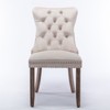 DOMETOUR 2Pcs Modern High-end Velvet Upholstered Dining Chair with Wood Legs Nailhead Trim - 3 of 4