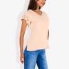 Anna-Kaci Women's Short Sleeve Ruffle V-Neck Blouse Lightweight Comfortable Casual Top - image 4 of 4