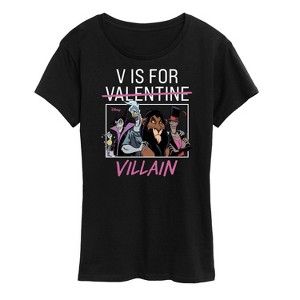 Women's - Disney Villains - Valentine's Day Short Sleeve Graphic T-Shirt - 1 of 4