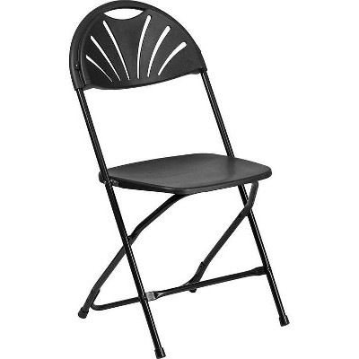 Riverstone Furniture Collection Plastic Folding Chair Black