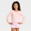 Girls' Wicked x Katie Kime 2pc Long Sleeve Top and Pointelle Pajama Set - Pink - 3 of 4