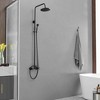 2-Spray Outdoor Wall Bar Shower Kit 8 in. Round Rain Shower Head with Hand Shower and 2 Cross Knobs - 4 of 4