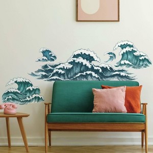 Great Wave Peel and Stick Giant Wall Decal - RoomMates: Self-Adhesive, Repositionable, Vinyl Art - 1 of 3