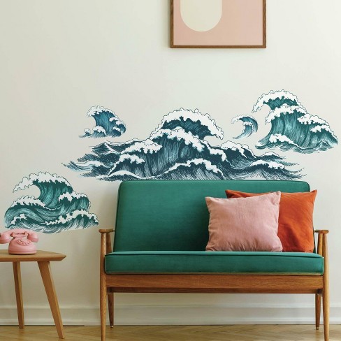 Great Wave Peel And Stick Giant Wall Decal Roommates Target