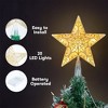 Joyfy Christmas Tree Topper, 9 inch Golden Glitter PVC Star Christmas Tree Decorations Indoor for Home Holiday Xmas Party - 4 of 4