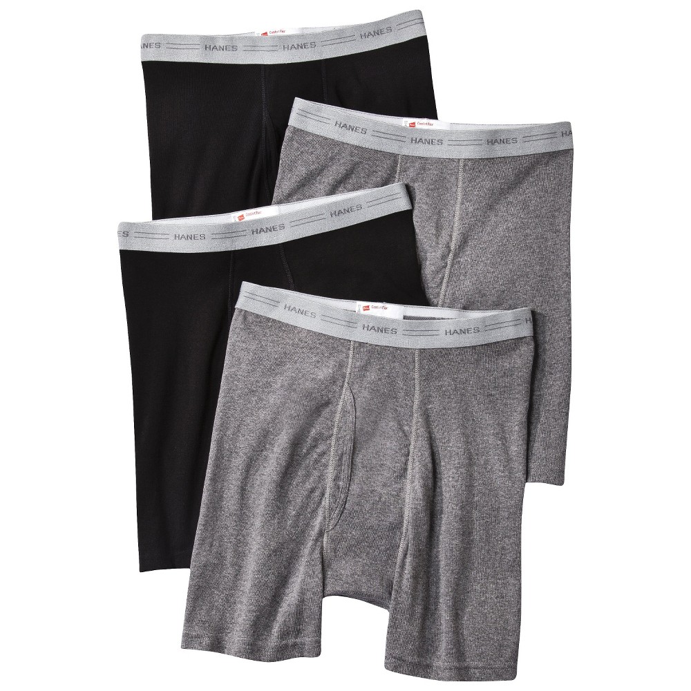 Hanes Men's 4pk Boxer Briefs - Black/Gray XXL
