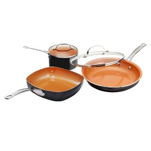 Gotham Steel 5 Pc Nonstick Ceramic Cookware Set Pots and Pans Set - 1 of 4