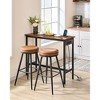 Narrow Long Bar Table for Kitchen & Dining, Sturdy Metal Frame with Built-in Charging Station, Industrial Style, 15.7x39.4x35.4 Inches, Rustic Brown - 3 of 4