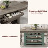 Counter Height Dining Table for 4-6, Farmhouse Wood Dining Table with 2 Drawer Deep Wine Rack, Kitchen Island with 3 Shelves - 4 of 4