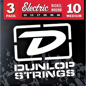 Dunlop Nickel Plated Steel Electric Guitar Strings Medium 3-Pack - 1 of 2
