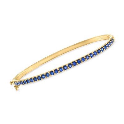 Ross-Simons 2.00 ct. t.w. Sapphire Bangle Bracelet in 18kt Gold Over Sterling