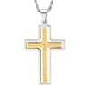 Steeltime Men's stainless steel Our Father english prayer rotating cross pendant. Color Options: Silver, Gold, Black, Mixed - 2 of 4