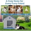 SEVOBAL Pet Crates and Houses Roof Dog House Waterproof UV Resistant Ventilation Grass Fixing Support Columns for Outdoor, Blue, 31.18"*33.7"*32.52" - 4 of 4
