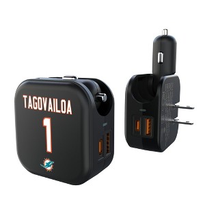 NFL Miami Dolphins Players Game Tactic 18-Watt 2 in 1 USB A/C Charger - 1 of 3