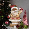 Northlight LED Lighted Gingerbread Santa with Candy Cane Christmas Figure - 15" - 2 of 4