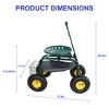 Garden trolley Rolling work chair with wheels, garden stool for planting, 360 degree swivel seat, station wagon scooter with steering handle - 3 of 4