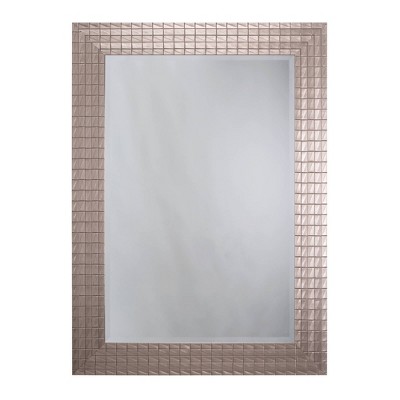 Textured Decorative Wall Mirror with Beveled Edge White - Yosemite Home Decor