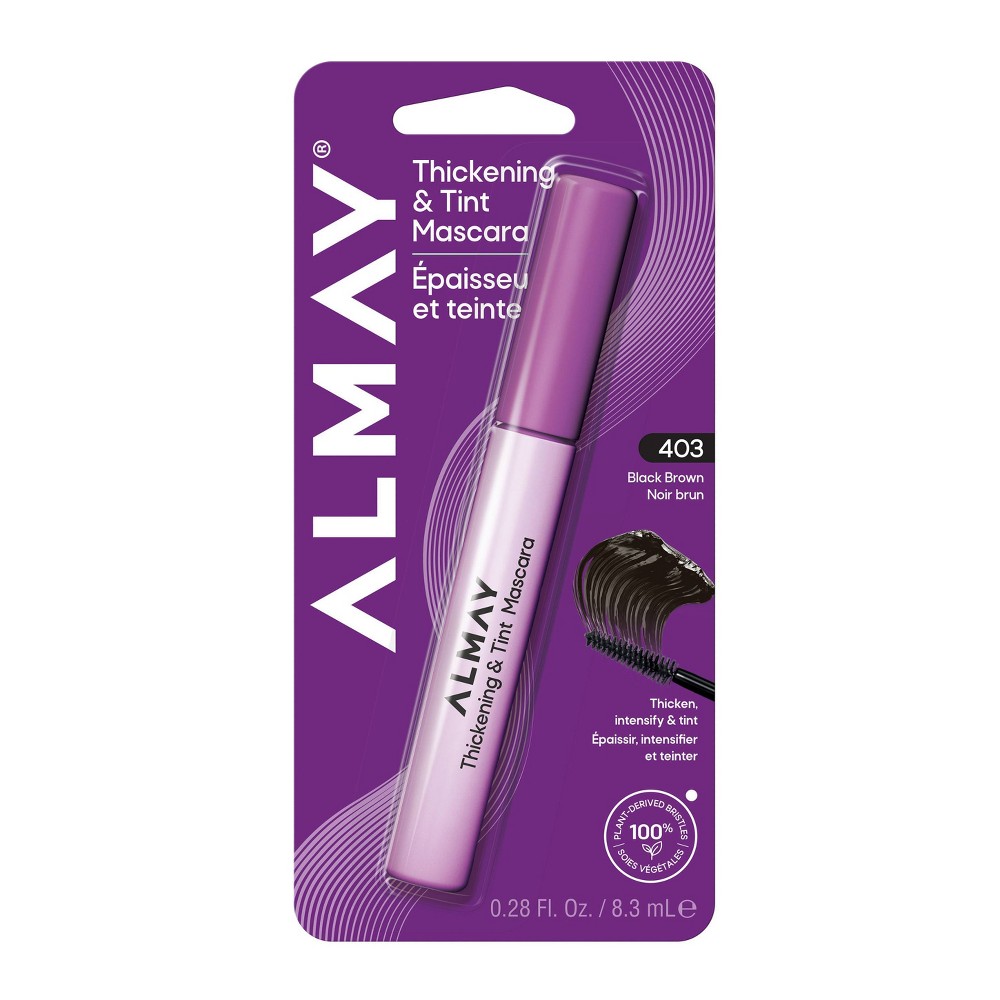 Almay Thickening & Tint Mascara – No Clumping or Flaking - 403 Black Brown - 0.28 fl oz: Hypoallergenic, Matte Finish
