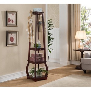 Kings Brand Furniture Entryway Coat Rack with Storage Shelves & Drawer - 1 of 3