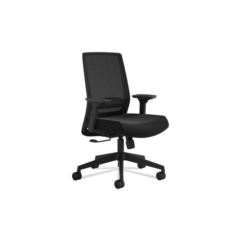 Safco Medina Basic Task Chair, Supports Up to 275 lb, 18" to 22" Seat Height, Black, 1 of 2